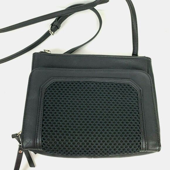 Steven By Steve Madden Handbags - Steven by Steve Madden Crossbody Bag Black Silver Mesh Detail Pockets